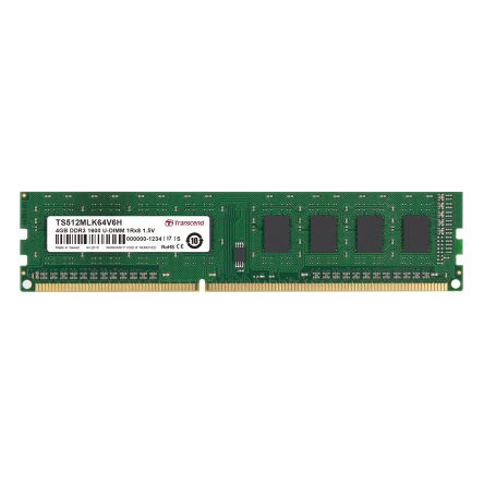 Transcend 4 GB DDR3 Desktop, Laptop RAM, 1600Mbit/s, UDIMM, 1.5V [TS512MLK64V6H]; 175-098