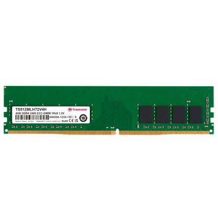 Transcend 4 GB DDR4 Desktop, Server RAM, 2400Mbit/s, DIMM, 1.2V [TS512MLH72V4H]; 175-099