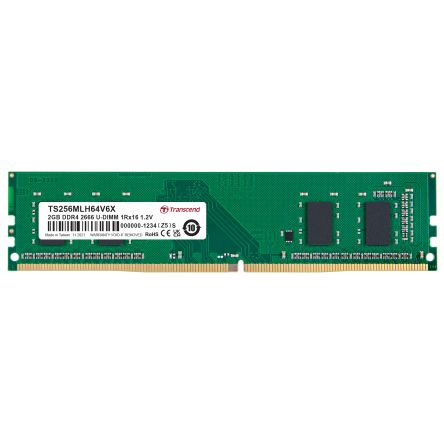 Transcend 2 GB DDR4 Desktop, Laptop RAM, 2666Mbit/s, UDIMM, 1.2V [TS256MLH64V6X]; 175-106