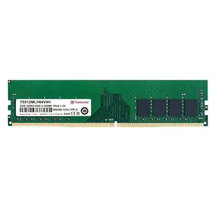 Transcend 4 GB DDR4 Desktop, Laptop RAM, 2400Mbit/s, UDIMM, 1.2V [TS512MLH64V4H]; 175-109