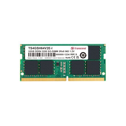 Transcend 32 GB DDR4 RAM, 3200Mbit/s, SODIMM, 1.2V [TS4GSH64V2E-I]; 175-118