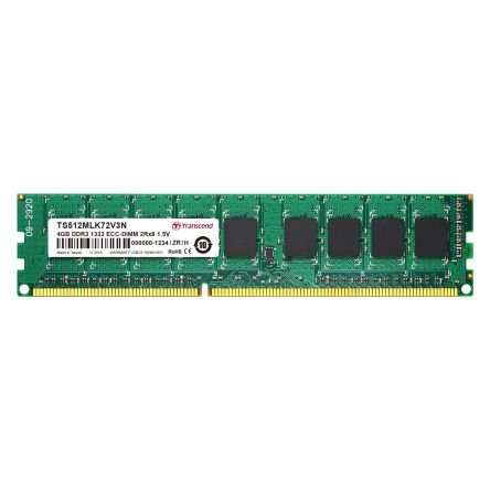 Transcend 4 GB DDR3 Desktop, Server RAM, 1333Mbit/s, DIMM, 1.5V [TS512MLK72V3N]; 175-127