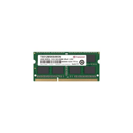 Transcend 4 GB DDR3L RAM, 1333Mbit/s, SODIMM, 1.35V [TS512MSK64W3N]; 175-133