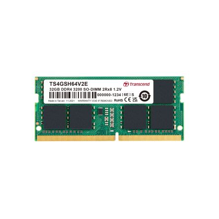 Transcend 32 GB DDR4 Desktop, Laptop RAM, 3200Mbit/s, SODIMM, 1.2V [TS4GSH64V2E]; 175-152