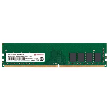 Transcend 4 GB DDR4 Desktop, Laptop RAM, 2666Mbit/s, UDIMM, 1.2V [TS512MLH64V6H]; 175-153