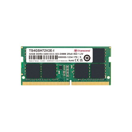 Transcend 32 GB DDR4 RAM, 3200Mbit/s, SODIMM, 1.2V [TS4GSH72V2E-I]; 175-168