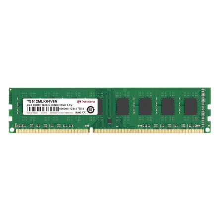 Transcend 4 GB DDR3 Desktop, Laptop RAM, 1600Mbit/s, UDIMM, 1.5V [TS512MLK64V6N]; 175-177