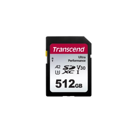 Transcend 512 GB SDXC SD Card, UHS-I U3 [TS512GSDC340S]; 175-207