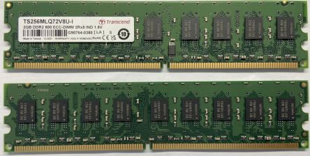 Transcend 2 GB DDR2 Desktop, Laptop RAM, 800Mbit/s, DIMM, 1.8V [TS256MLQ72V8U-I]; 175-223