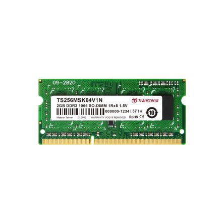 Transcend 2 GB DDR3 Desktop, Laptop RAM, 1066Mbit/s, SODIMM, 1.5V [TS256MSK64V1N]; 175-225