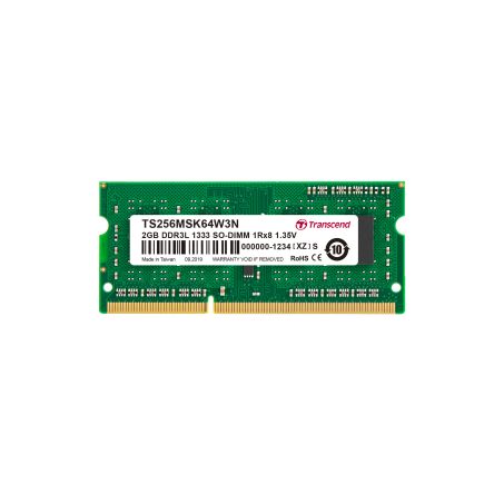Transcend 2 GB DDR3L RAM, 1333Mbit/s, SODIMM, 1.35V [TS256MSK64W3N]; 175-234