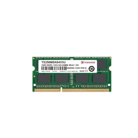Transcend 2 GB DDR3 Desktop, Laptop RAM, 1333Mbit/s, SODIMM, 1.5V [TS256MSK64V3U]; 175-235
