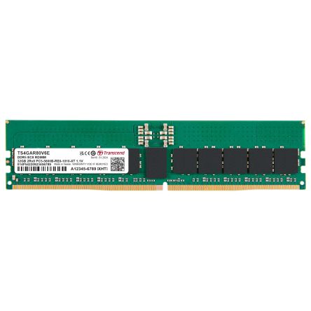 Transcend 32 GB DDR5 Server RAM, 4800Mbit/s, RDIMM, 1.1V [TS4GAR80V8E]; 175-257