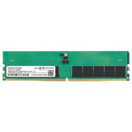 Transcend 32 GB DDR5 Desktop, Server RAM, 5600Mbit/s, DIMM, 1.1V [TS4GLA72V6E]; 175-262