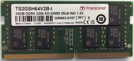 Transcend 16 GB DDR4 RAM, 3200Mbit/s, SODIMM, 1.2V [TS2GSH64V2B-I]; 175-273