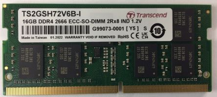 Transcend 16 GB DDR4 RAM, 2666Mbit/s, SODIMM, 1.2V [TS2GSH72V6B-I]; 175-287