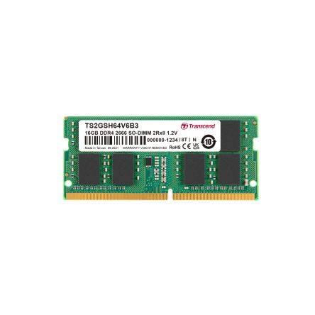 Transcend 16 GB DDR4 Desktop, Laptop RAM, 2666Mbit/s, SODIMM, 1.2V [TS2GSH64V6B3]; 175-288