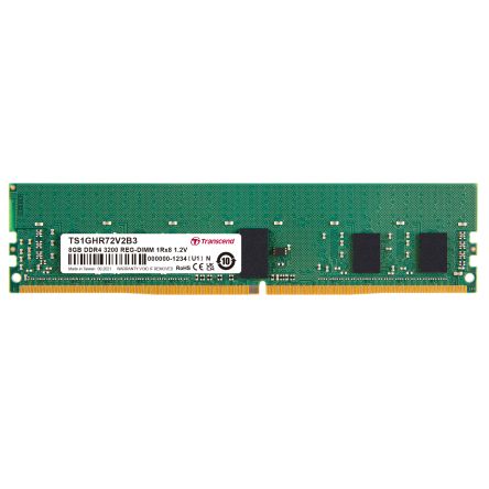 Transcend 8 GB DDR4 Server RAM, 3200Mbit/s, RDIMM, 1.2V [TS1GHR72V2B3]; 175-326