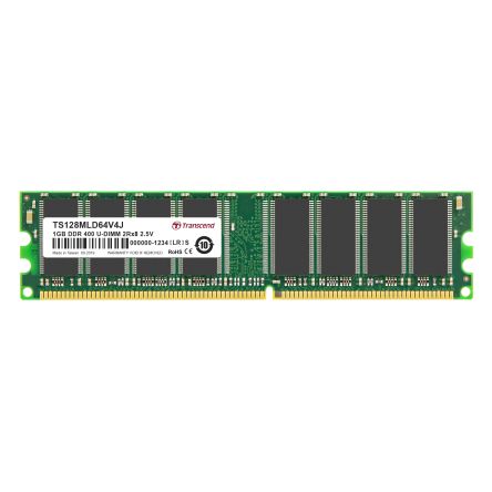 Transcend 1 GB DDR Desktop, Laptop RAM, 400Mbit/s, UDIMM, 2.6V [TS128MLD64V4J]; 175-341