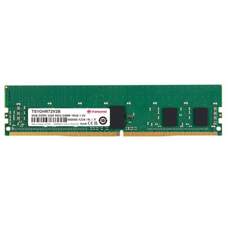 Transcend 8 GB DDR4 Desktop, Server RAM, 3200Mbit/s, RDIMM, 1.2V [TS1GHR72V2B]; 175-345