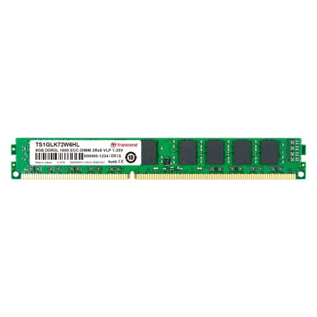 Transcend 8 GB DDR3L Desktop, Server RAM, 1600Mbit/s, UDIMM, 1.35V [TS1GLK72W6HL]; 175-354