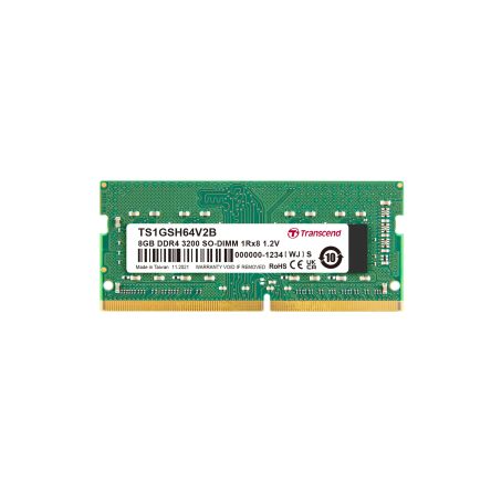 Transcend 8 GB DDR4 Desktop, Laptop RAM, 3200Mbit/s, SODIMM, 1.2V [TS1GSH64V2B]; 175-366