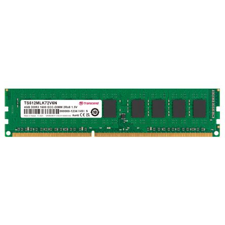 Transcend 8 GB DDR3 Desktop, Server RAM, 1600Mbit/s, DIMM, 1.5V [TS1GLK72V6H]; 175-386