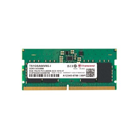 Transcend 8 GB DDR5 RAM, 4800Mbit/s, SODIMM, 1.1V [TS1GSA64V8G-I]; 175-389