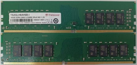 Transcend 16 GB DDR4 RAM, 2666Mbit/s, UDIMM, 1.2V [TS2GLH64V6B-I]; 175-434