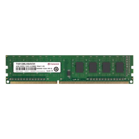 Transcend 4 GB DDR3 Desktop, Laptop RAM, 1333Mbit/s, UDIMM, 1.5V [TS512MLK64V3H]; 175-456