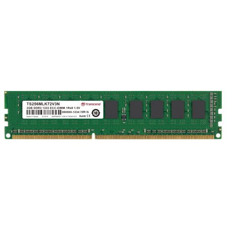 Transcend 2 GB DDR3 Server RAM, 1333Mbit/s, DIMM, 1.5V [TS256MLK72V3N]; 175-465