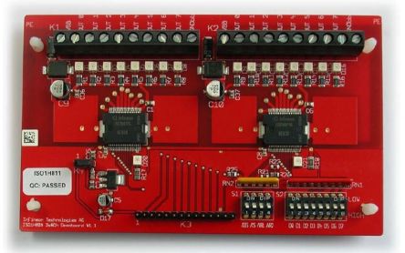 Infineon AN-EVAL 2x8-ISO1H811G-1 Evaluation Board for ISO1H811G for Microcontroller Systems [EVALISO1H811GTOBO1]; 179-938