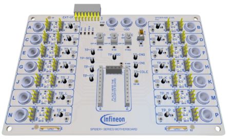 Infineon SPIDERPLUSMB_EVAL Mother Board Evaluation Board for SPIDERPLUSMB_EVAL Mother Board for Driving Relays, LEDs, [SPIDERPLUSMBEVALTOBO1]; 179-953