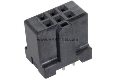 HARTING 09195 Series Straight PCB PCB Header, 6 Contact(s), 2.54 mm Pitch, 2 Row(s), Shrouded [09195066824741]; 180-010