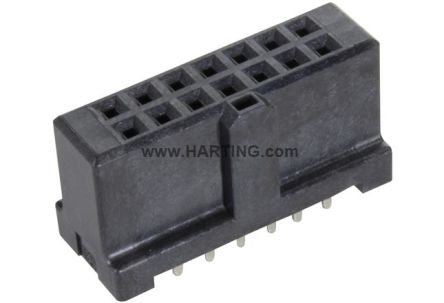 HARTING 09195 Series Straight PCB PCB Header, 14 Contact(s), 2.54 mm Pitch, 2 Row(s), Shrouded [09195146824741]; 180-023