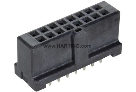 HARTING 09195 Series Straight PCB PCB Header, 16 Contact(s), 2.54 mm Pitch, 2 Row(s), Shrouded [09195166824741]; 180-028