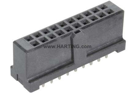 HARTING 09195 Series Straight PCB PCB Header, 20 Contact(s), 2.54 mm Pitch, 2 Row(s), Shrouded [09195206822]; 180-031