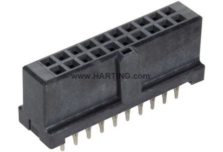 HARTING 09195 Series Straight PCB PCB Header, 20 Contact(s), 2.54 mm Pitch, 2 Row(s), Shrouded [09195206829]; 180-037