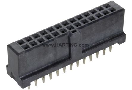HARTING 09195 Series Straight PCB PCB Header, 26 Contact(s), 2.54 mm Pitch, 2 Row(s), Shrouded [09195266829]; 180-044