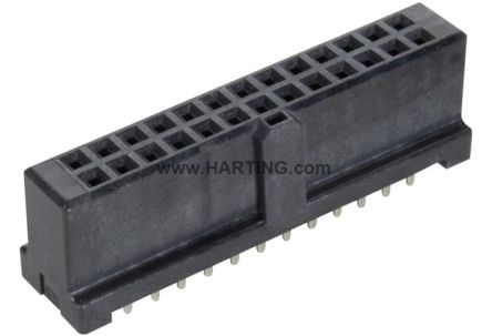 HARTING 09195 Series Straight PCB PCB Header, 26 Contact(s), 2.54 mm Pitch, 2 Row(s), Shrouded [09195267824]; 180-045