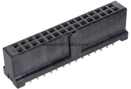 HARTING 09195 Series Straight PCB PCB Header, 30 Contact(s), 2.54 mm Pitch, 2 Row(s), Shrouded [09195306824]; 180-047