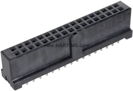 HARTING 09195 Series Straight PCB PCB Header, 34 Contact(s), 2.54 mm Pitch, 2 Row(s), Shrouded [09195346824741]; 180-050