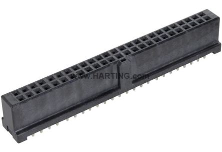 HARTING 09195 Series Straight PCB PCB Header, 50 Contact(s), 2.54 mm Pitch, 2 Row(s), Shrouded [09195506824]; 180-057
