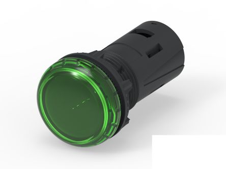 TE Connectivity, 3-2489541, Screw Mount Green LED Pilot Light, 19.6mm Cutout, IP20, IP65, Dome, 415V ac [3-2489541-8]; 180-215