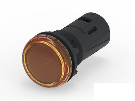 TE Connectivity, 5-2489541, Screw Mount Orange LED Pilot Light, 19.6mm Cutout, IP20, IP65, Dome, 415V ac [5-2489541-2]; 180-236