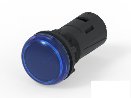 TE Connectivity, 3-2489541, Screw Mount Blue LED Pilot Light, 19.6mm Cutout, IP20, IP65, Dome, 415V ac [3-2489541-0]; 180-255