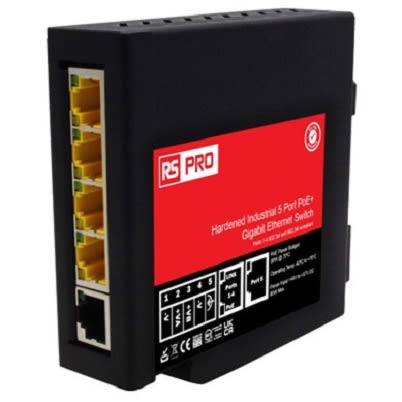 RS PRO RS-735, Unmanaged 5 Port Ethernet Switch With PoE [0]; 180-404