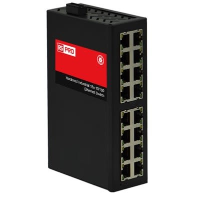 RS PRO RS-7016, Unmanaged 16 Port Industrial Ethernet Switch [0]; 180-407