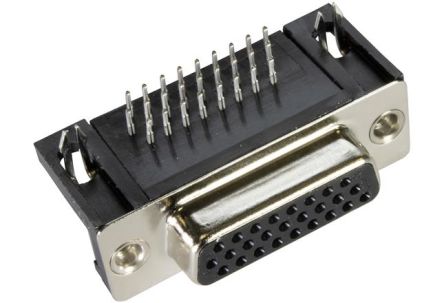 HARTING D-sub 26 Way Angled Wave Soldering D-sub Connector Socket, 2.29mm Pitch, with Boardlocks [09562527612]; 181-268