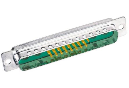 HARTING D-sub 17 Way Through Hole D-sub Connector Plug, with Flange Mount [09693115172]; 181-273
